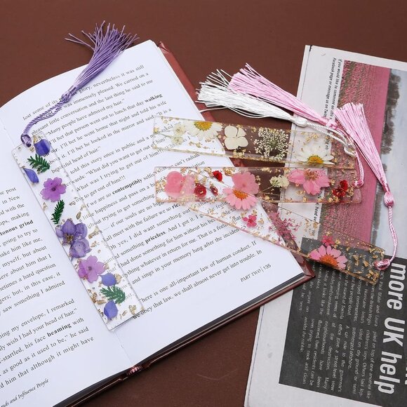 Bookmarks for Women, 2PCS Book Marks for Reading Women, Durable Handmade Dried F - Picture 6 of 7